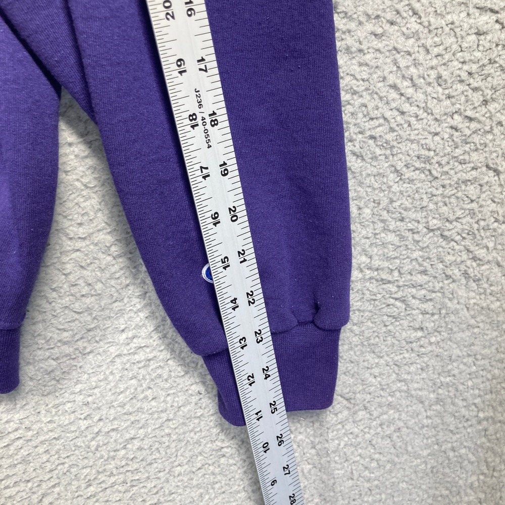 Emerson College Lions Sweatshirt Women XL Purple Pullover Champion Sweater FLAW - Picture 5 of 12